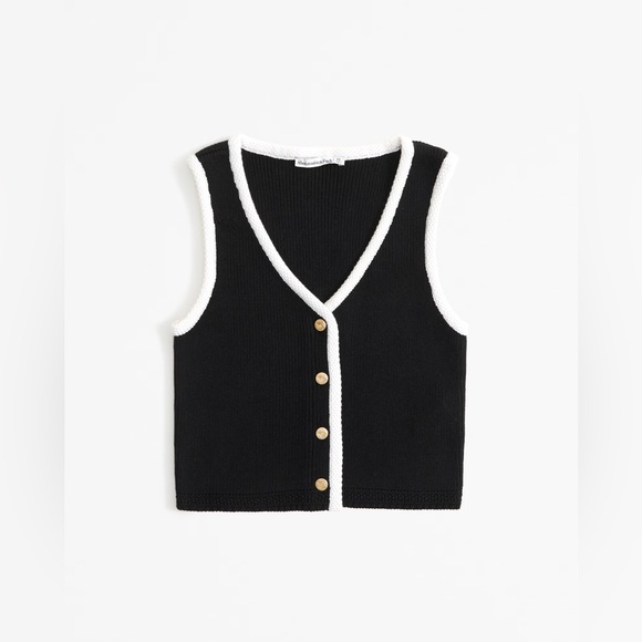 Abercrombie & Fitch Sweaters - The A&F Mara Button-Up Sweater Vest Small Navy